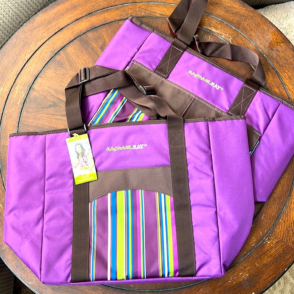 Rachael Ray Insulated Thermal Food Carrier Travel Transport Totes Set of 2 NWT